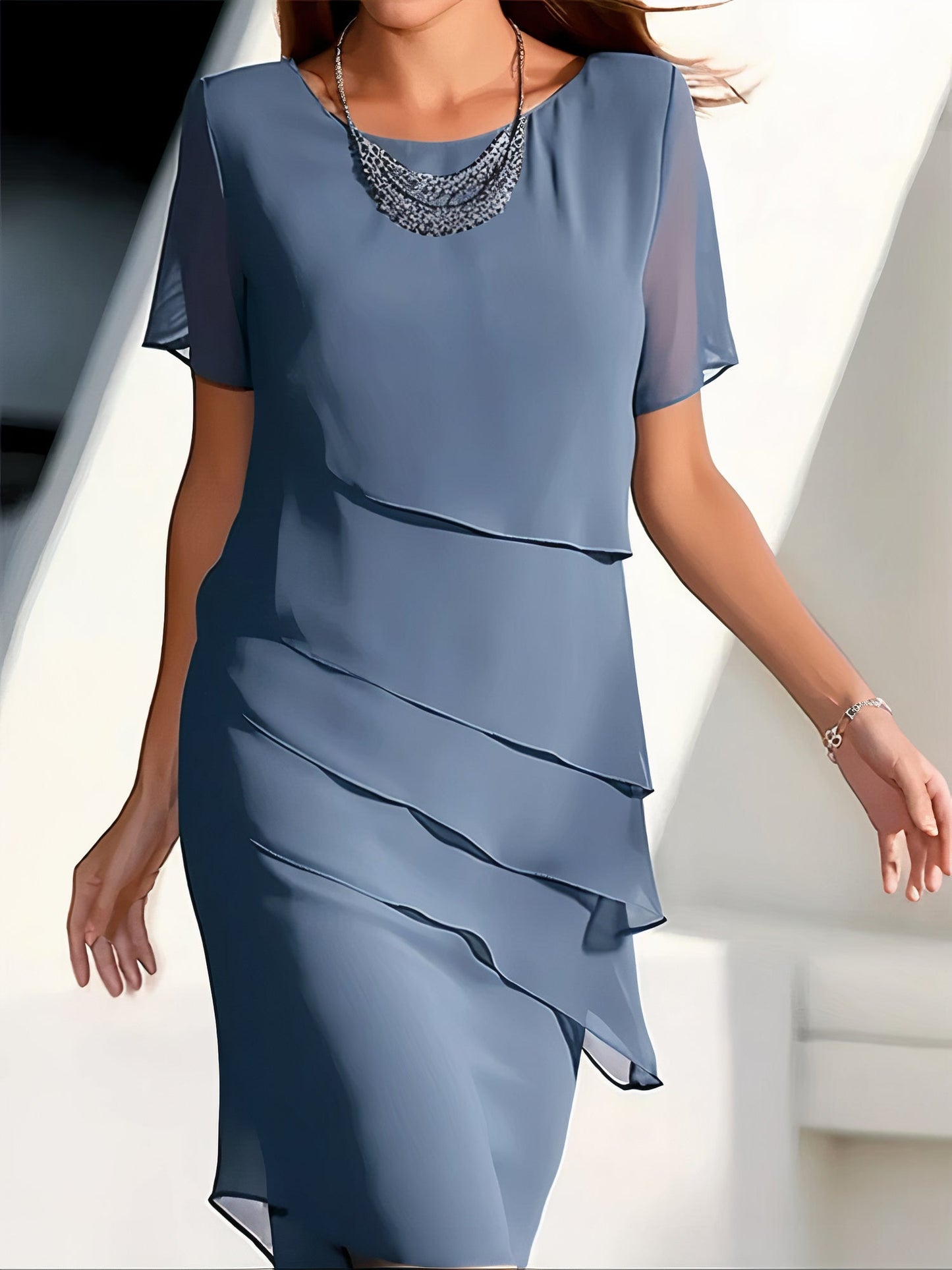 Robe en Chiffon de Soie Plissée