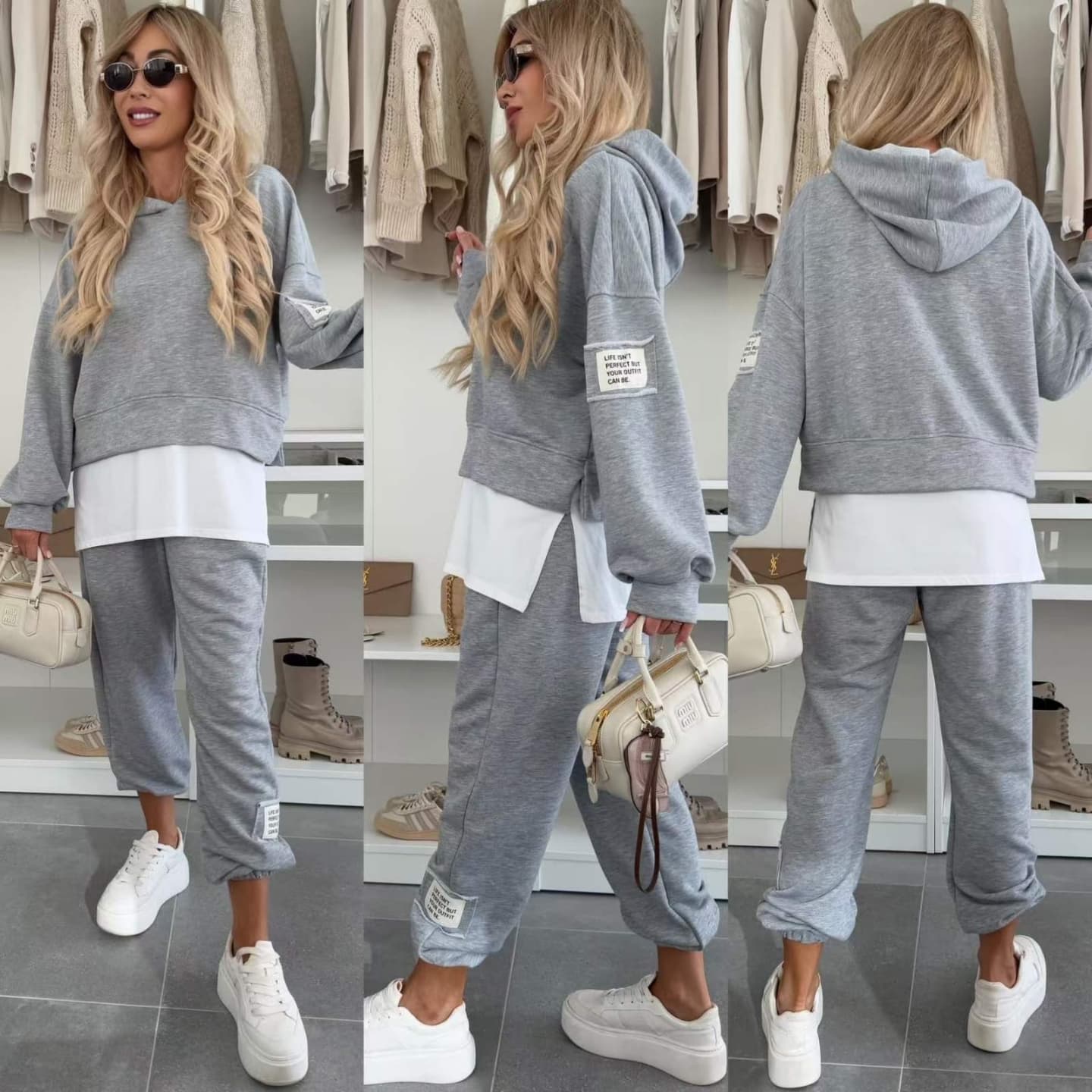 MIRELITHYN – ENSEMBLE DE SWEAT-SHIRT CASUAL À CAPUCHE NOISÉE