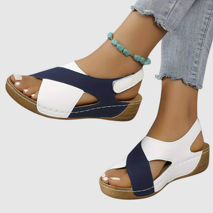 Hildegard - Sandali bicolore in pelle