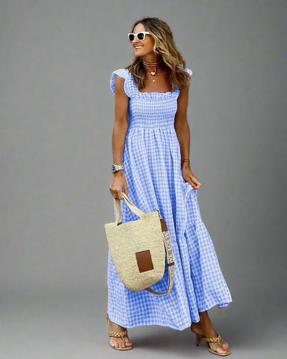 Bertha | Robe à Carreaux de Style Rétro pour Élégance et Confort au Quotidien
