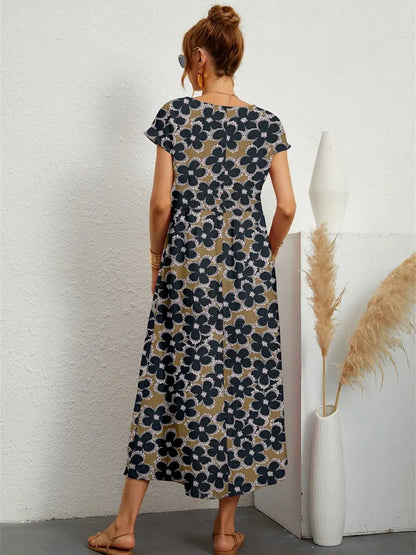 Hannah™ - Robe imprimée élégante à col rond avec poches