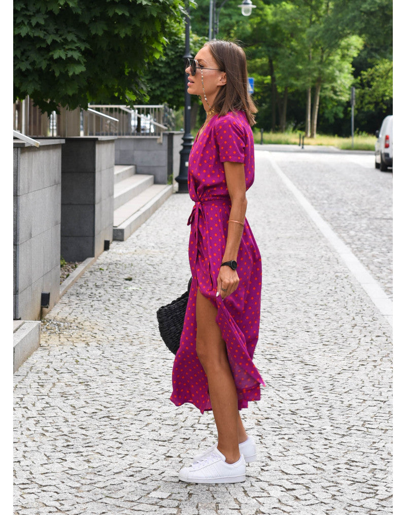 Alina – Robe Midi Enveloppante Florale