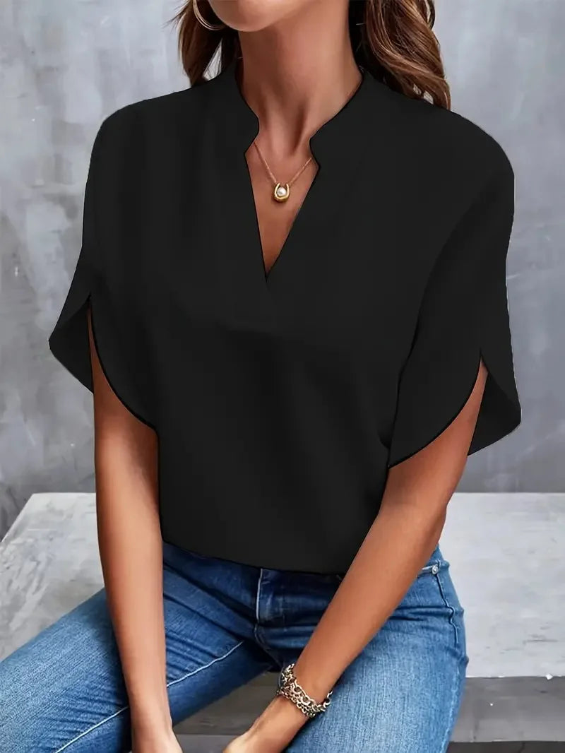 DELIA | BLOUSE SOUPLE ÉLÉGANTE AVEC ENCOLURE EN V
