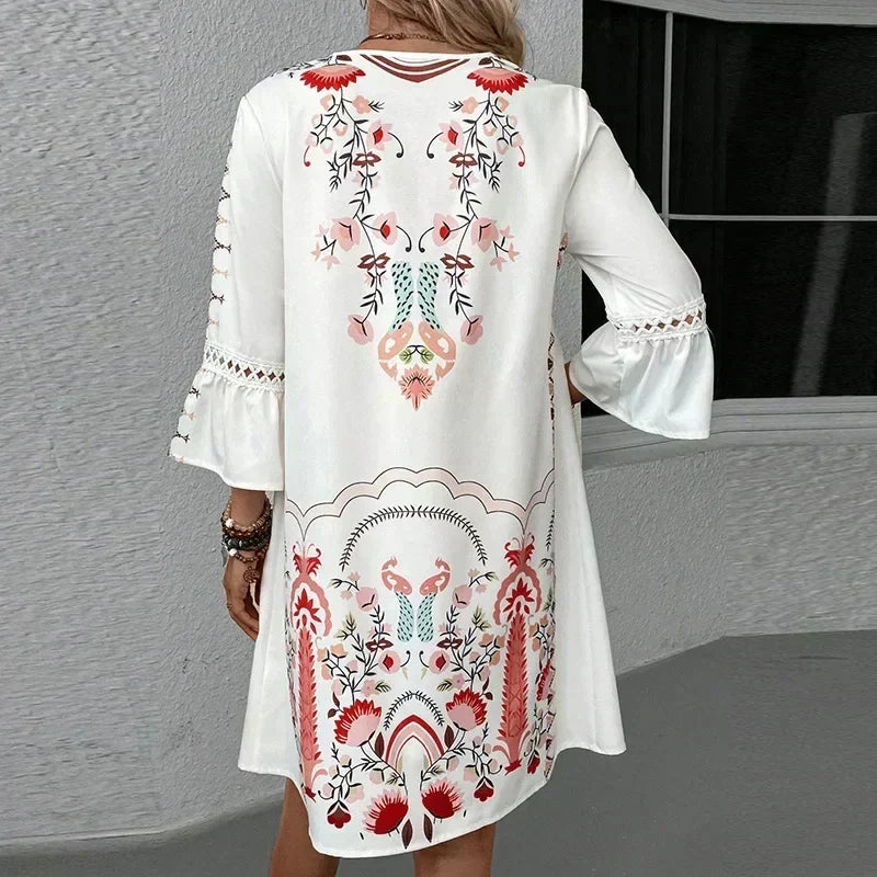 Kissia ~ Robe d'Impression Artistique Inspirée par le Bohème
