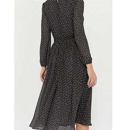 Delfie – Robe Midi à Pois Fluides