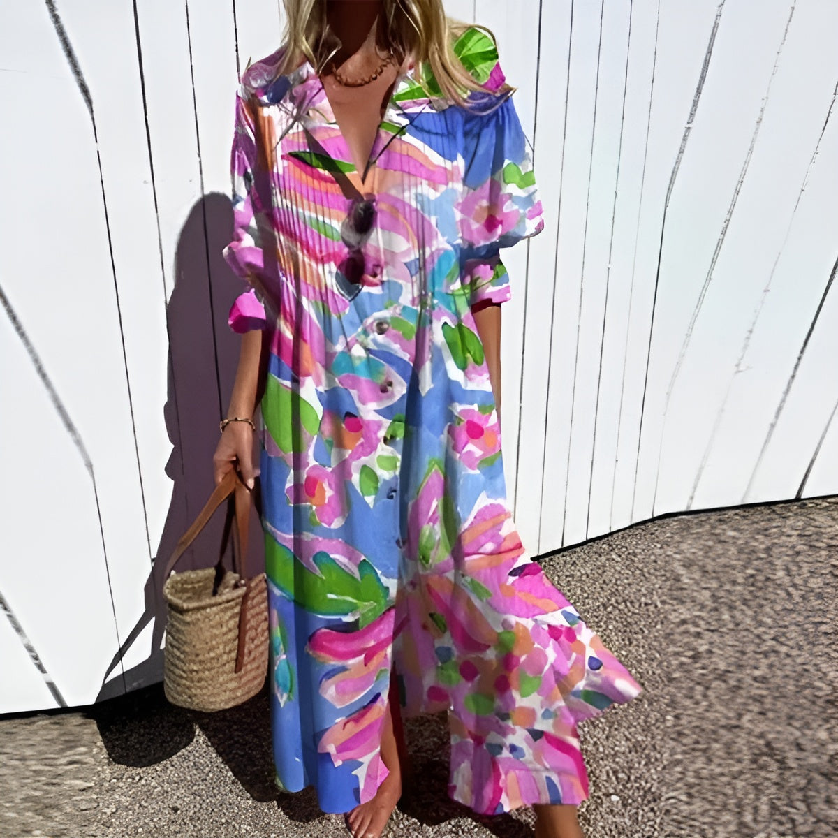 Hannah | Robe Smock avec Boutons Floraux