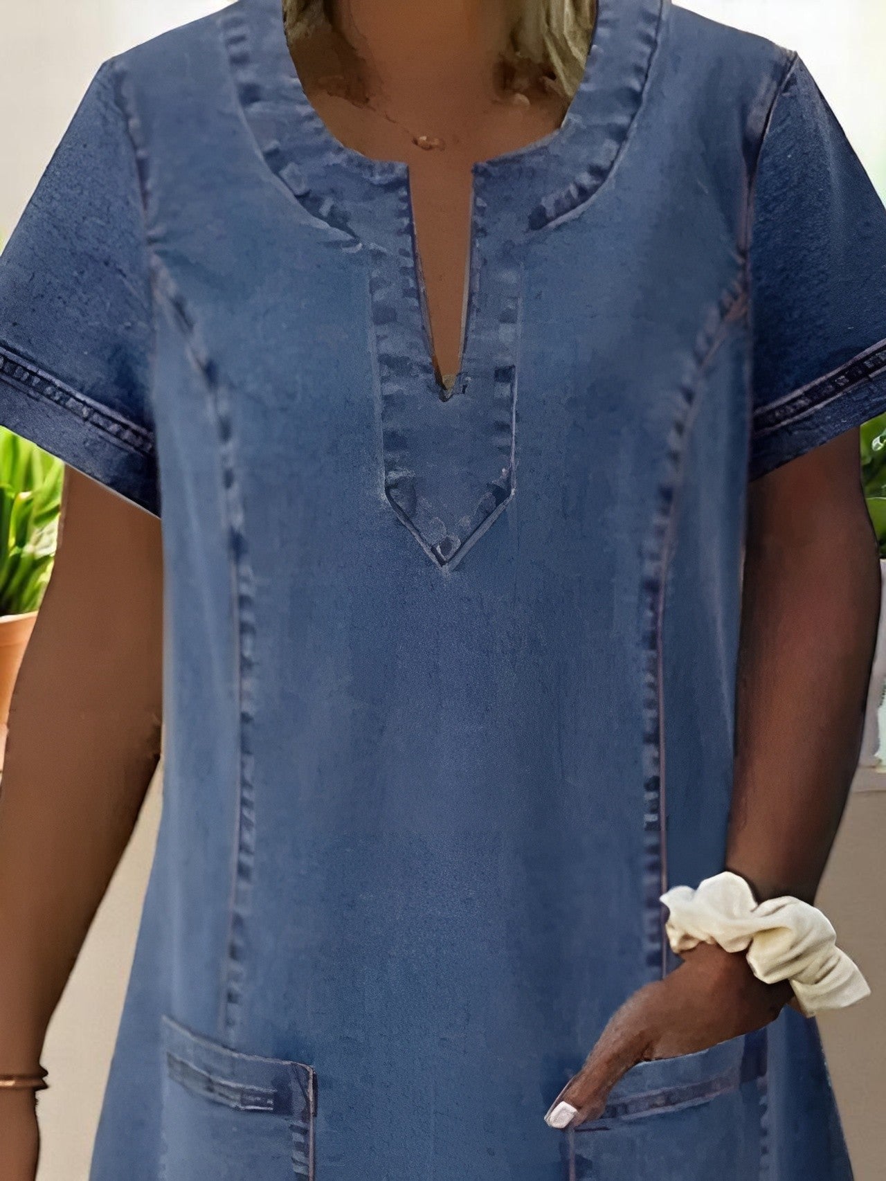 Julia | Robe en Denim Doux avec Poches Frontales