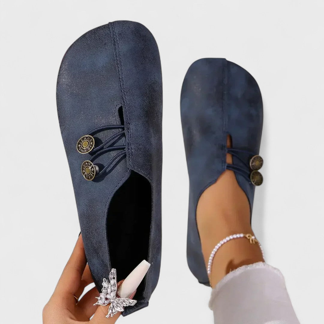 Lydia - Mocassins orthopédiques pour femmes en cuir suédé doux