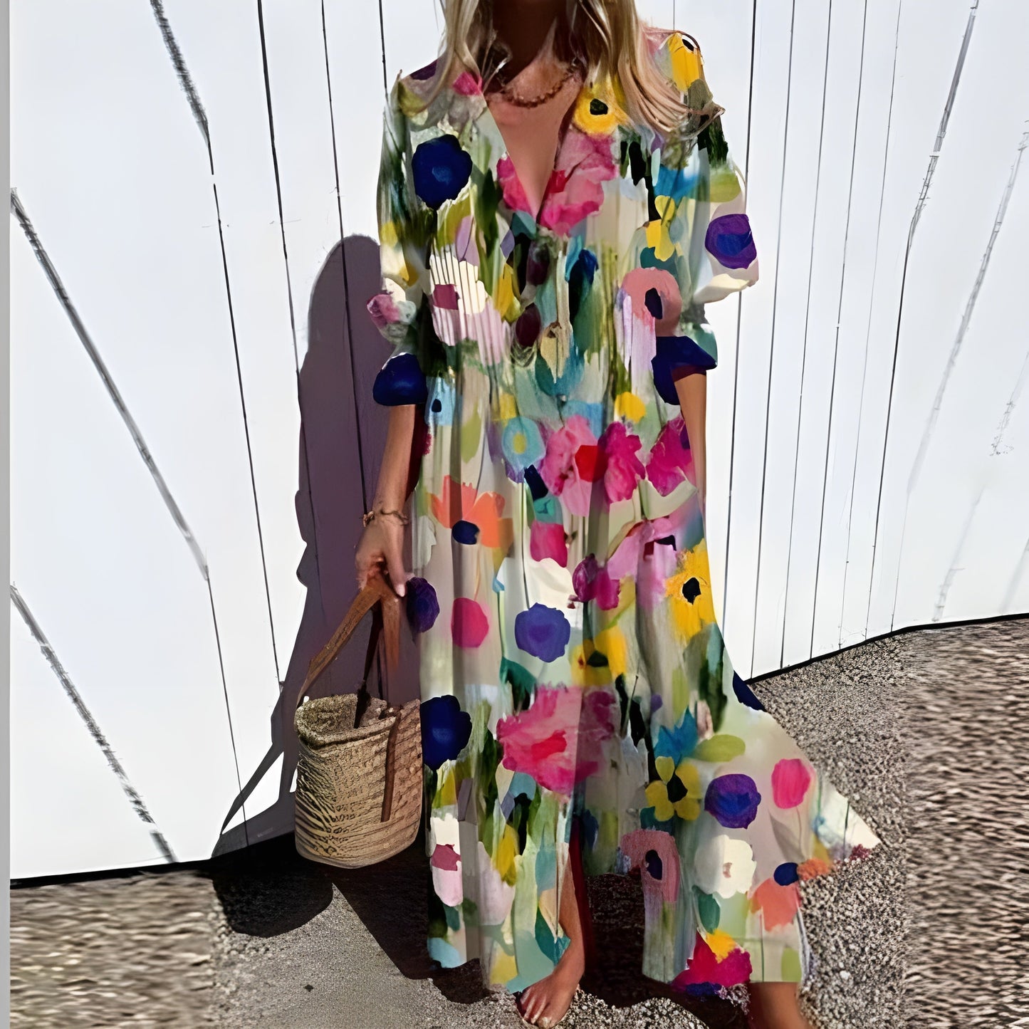 Hannah | Robe Smock avec Boutons Floraux