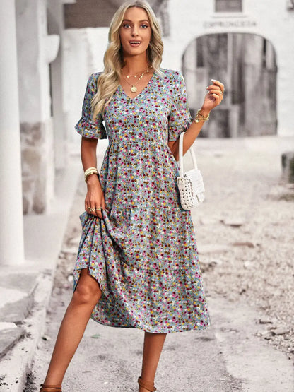 Layla™ - Robe Imprimée Élégante avec Décolleté en V