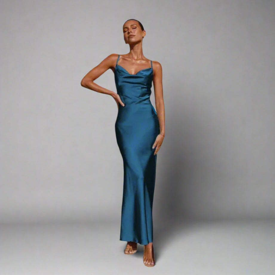 Claudia | Robe en Satin Sophistiquée pour des Occasions Inoubliables
