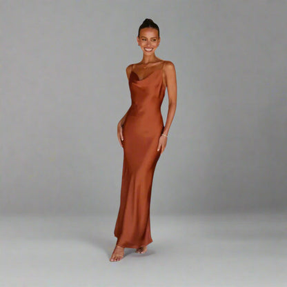 Claudia | Robe en Satin Sophistiquée pour des Occasions Inoubliables