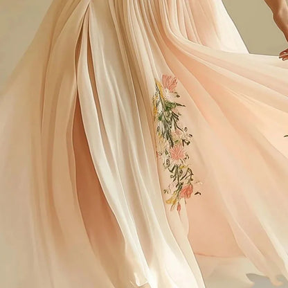 Rosa | Robes de soirée élégantes avec décolleté en V et taille haute