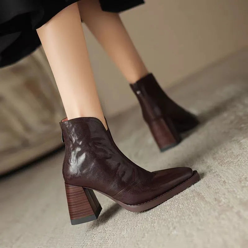 Bottines en cuir peluche Aphixta