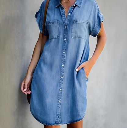 Katelyn | Robe en Jean Décontractée avec Boutons