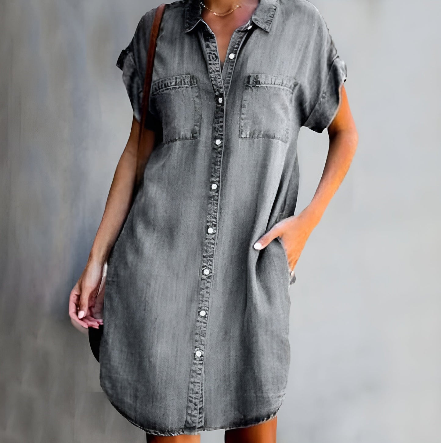 Katelyn | Robe en Jean Décontractée avec Boutons
