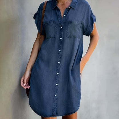 Katelyn | Robe en Jean Décontractée avec Boutons