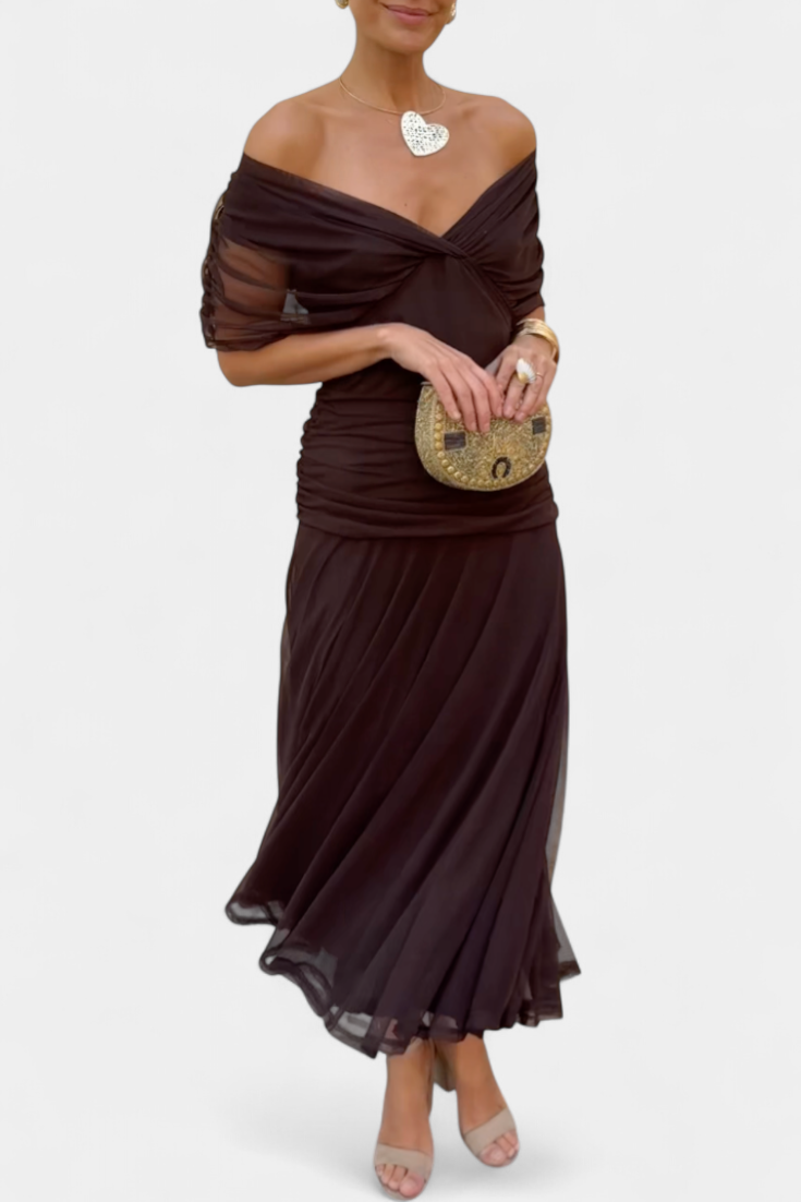VIVIAN | ROBE LONGUE À FLEURS AVEC ENCOLURE EN V