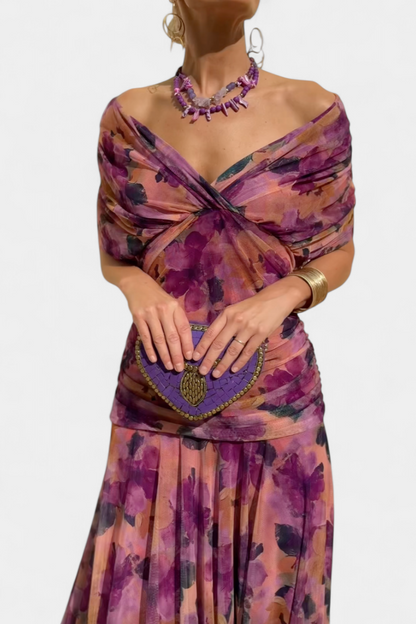 Abigail | Robe longue florale à décolleté en V