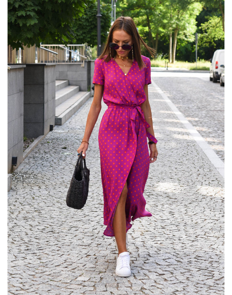Alina – Robe Midi Enveloppante Florale