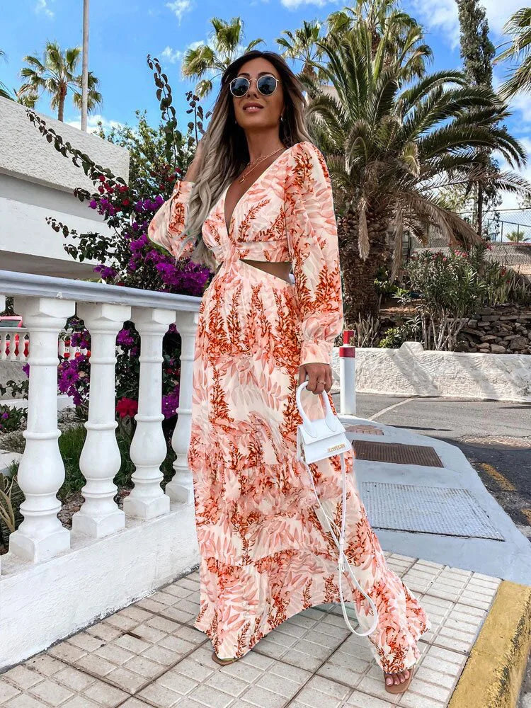Robe Maxi avec Décolleté en V Amélie