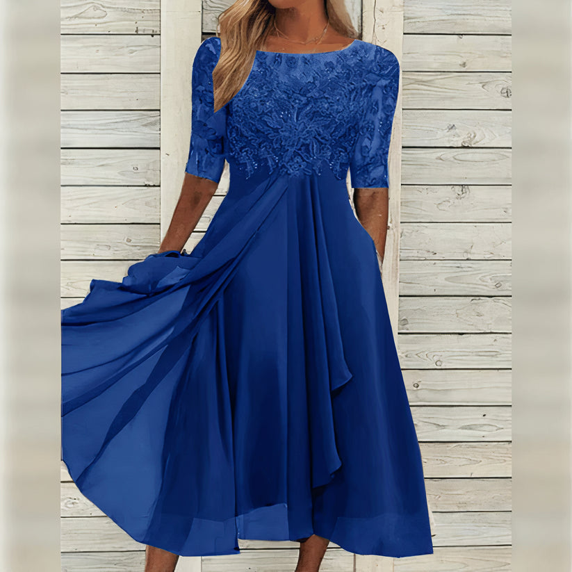 Taryn® | Robe Midi en Dentelle Élégante