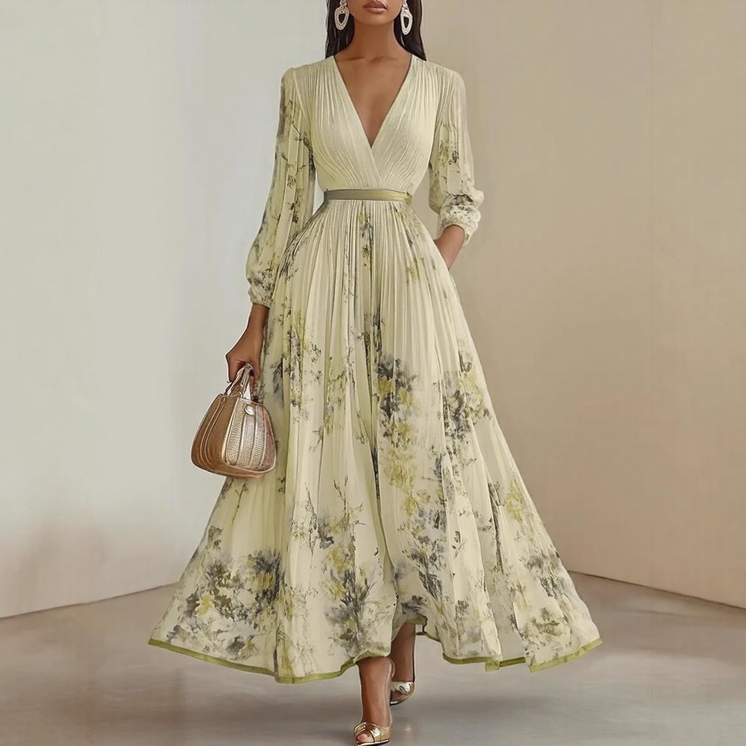 Robe Maxi Plissée Élégante Rome