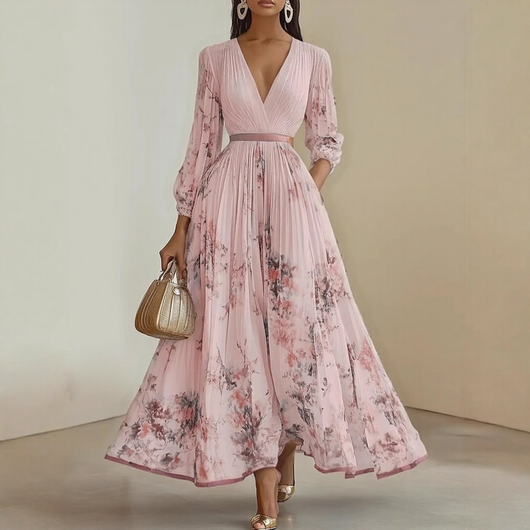 Robe Maxi Plissée Élégante Rome