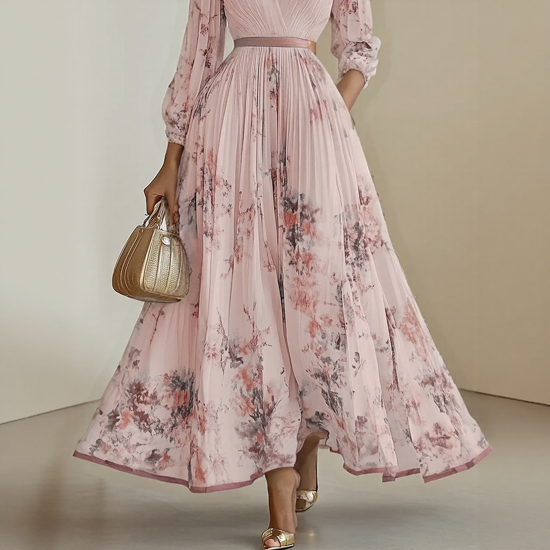 Robe Maxi Plissée Élégante Rome