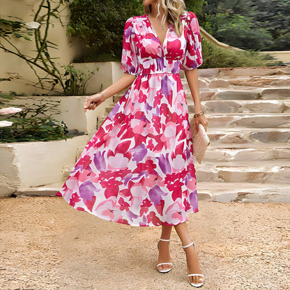Isolde - Robe midi avec décolleté en V