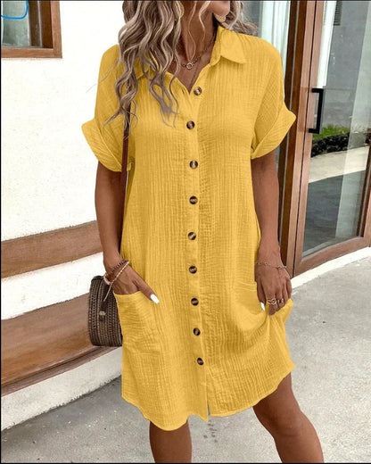 Caroline | Robe Chemise Décontractée avec Boutons