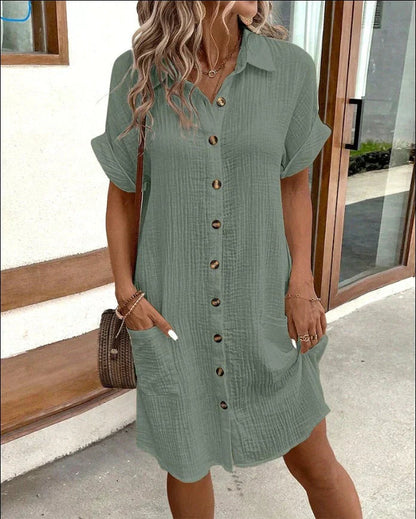 Caroline | Robe Chemise Décontractée avec Boutons