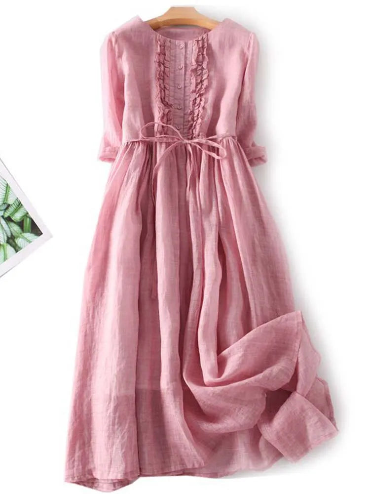 Robe Femme de Style Vintage - Confort et Polyvalence pour l'Été