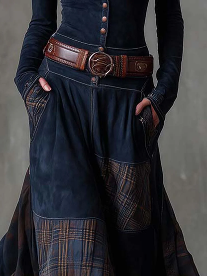 Azucena | Robe maxi en suedine avec ceinture