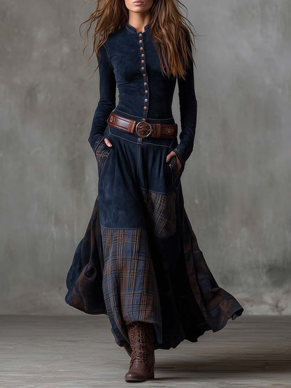 Azucena | Robe maxi en suedine avec ceinture