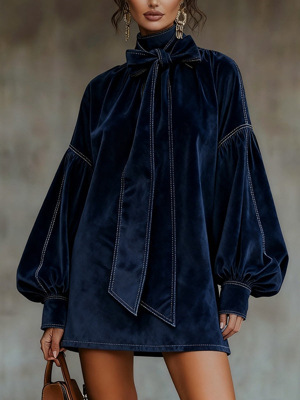 Trinidad ❘ Robe mini en velours avec nœud