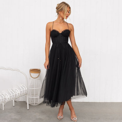 Roseanne – Robe maxi longue sans bretelles en maille