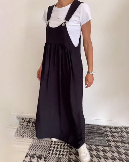 Grace™ - Robe Décontractée à Bretelles de Couleur Unie