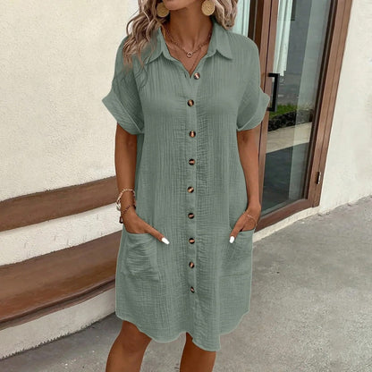 Riley™ - Robe d'Été Boutonnée et Confortable