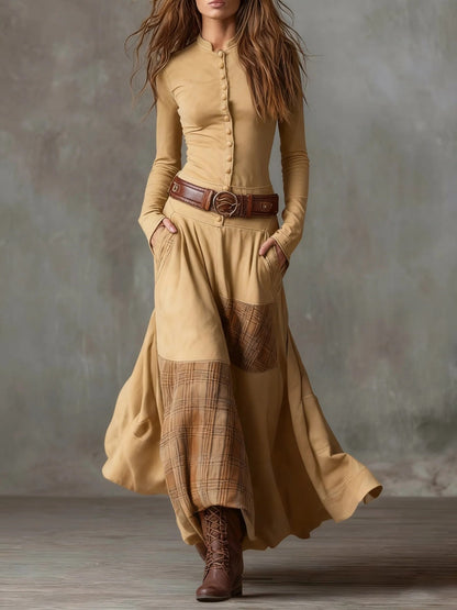 Azucena | Robe maxi en suedine avec ceinture