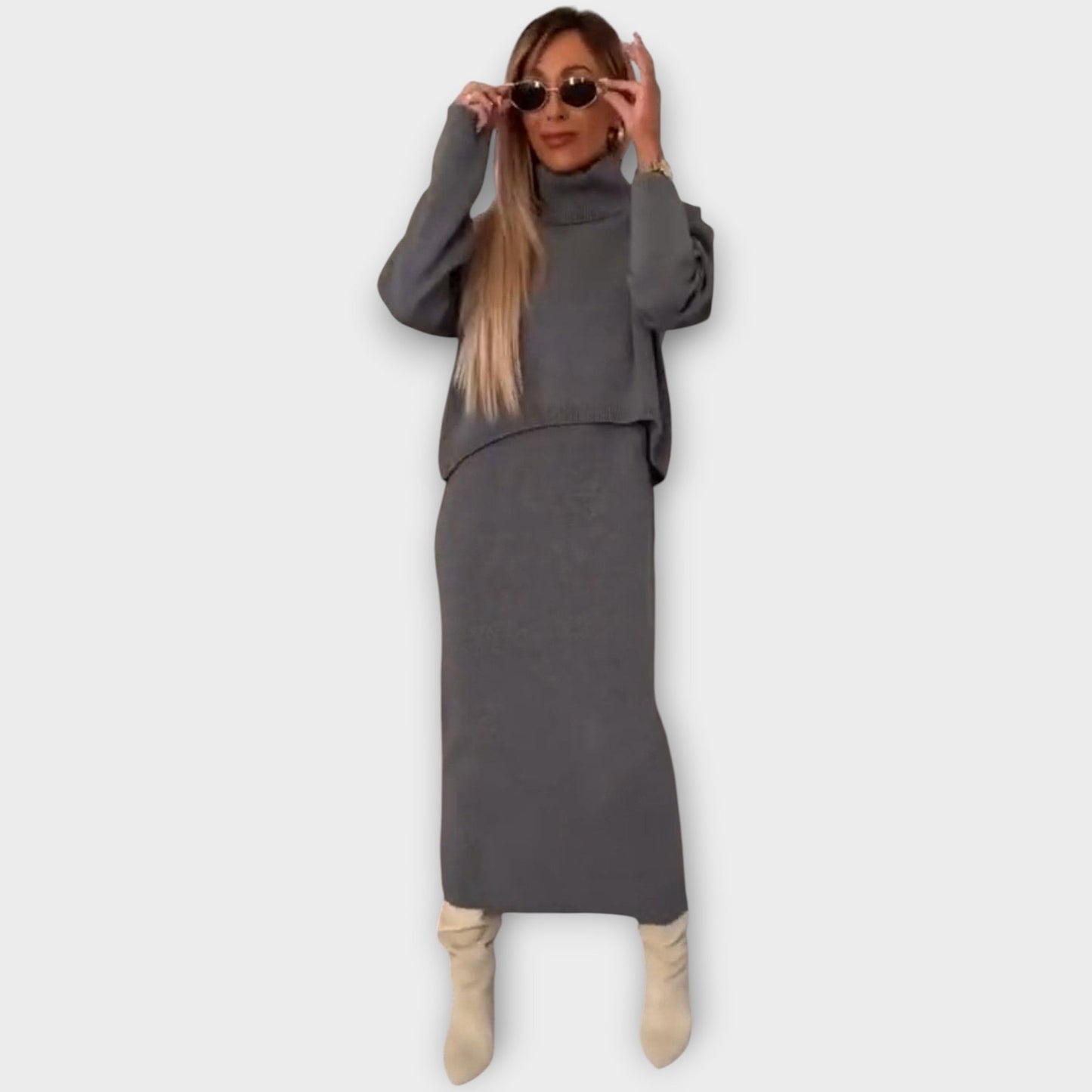 L'ensemble de Pull et Jupe Luxe Tricot