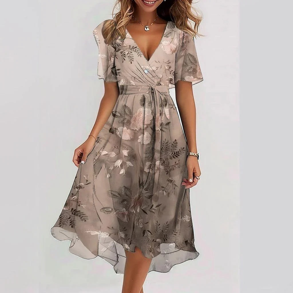 Lina™ | Robe Élégante à Manches Courtes