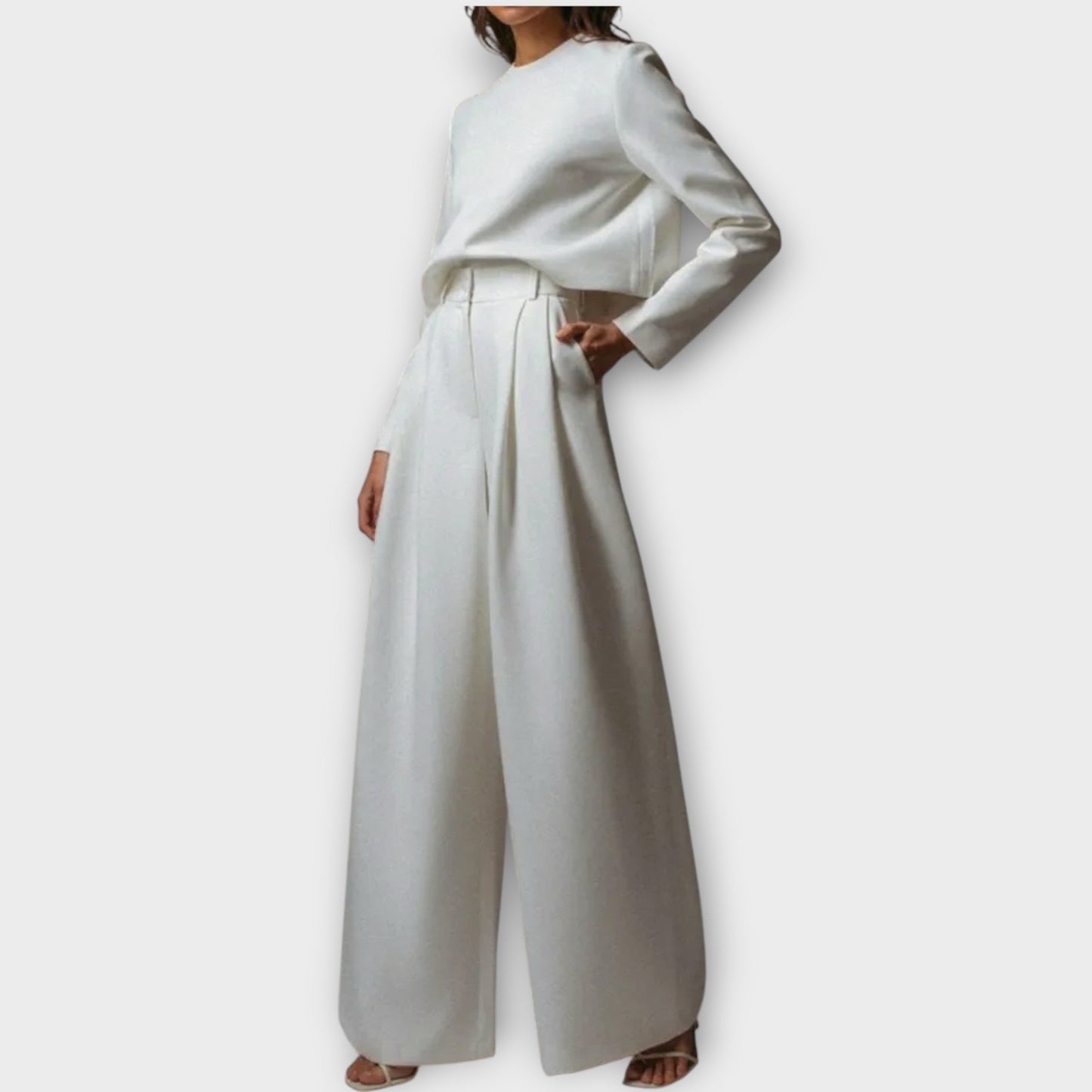 Ensemble Élégant de Deux Pièces avec Pantalons Amples