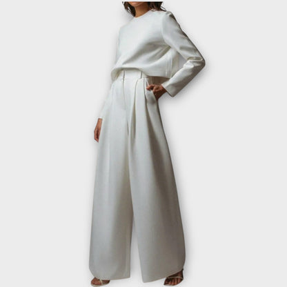 Ensemble Élégant de Deux Pièces avec Pantalons Amples
