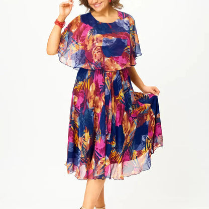 AYALA | ROBE EN CHIFFON CONFORTABLE TAILLE PLUS