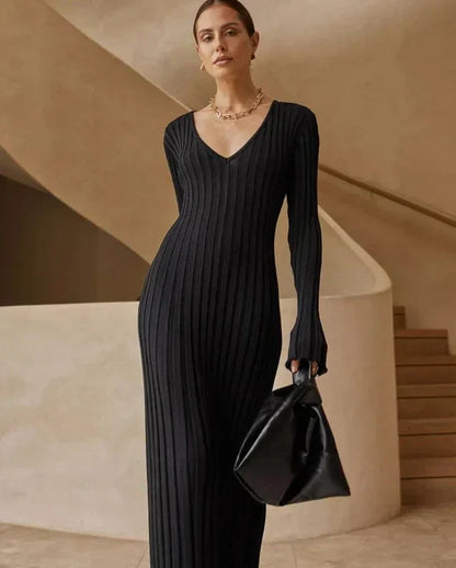 Sara - Nouvelle Robe Midi en Tricot