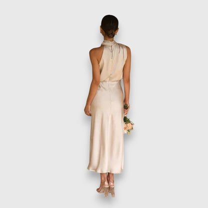 Daisy | Élégant Robe en Satin avec Décolleté Halter