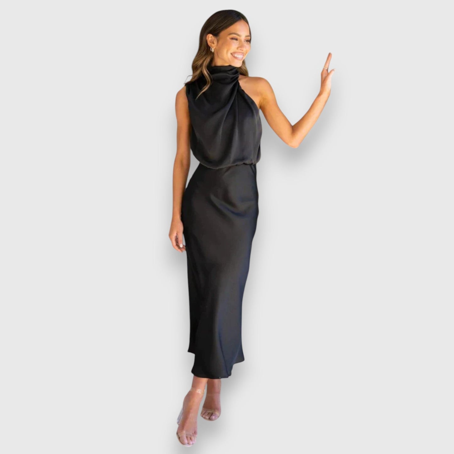 Daisy | Élégant Robe en Satin avec Décolleté Halter