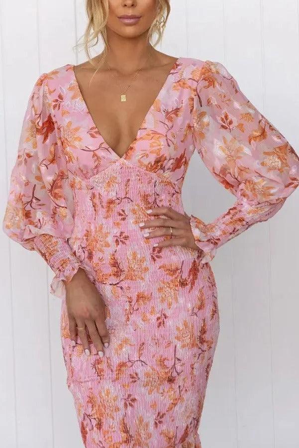 Melissa - Robe Midi à Volants Floraux