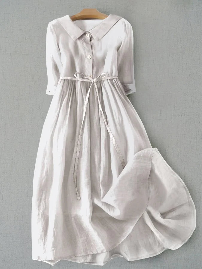 Eliza™ - ROBE ÉLÉGANTE AVEC CEINTURES À LA TAILLE ET MANCHES COURTES
